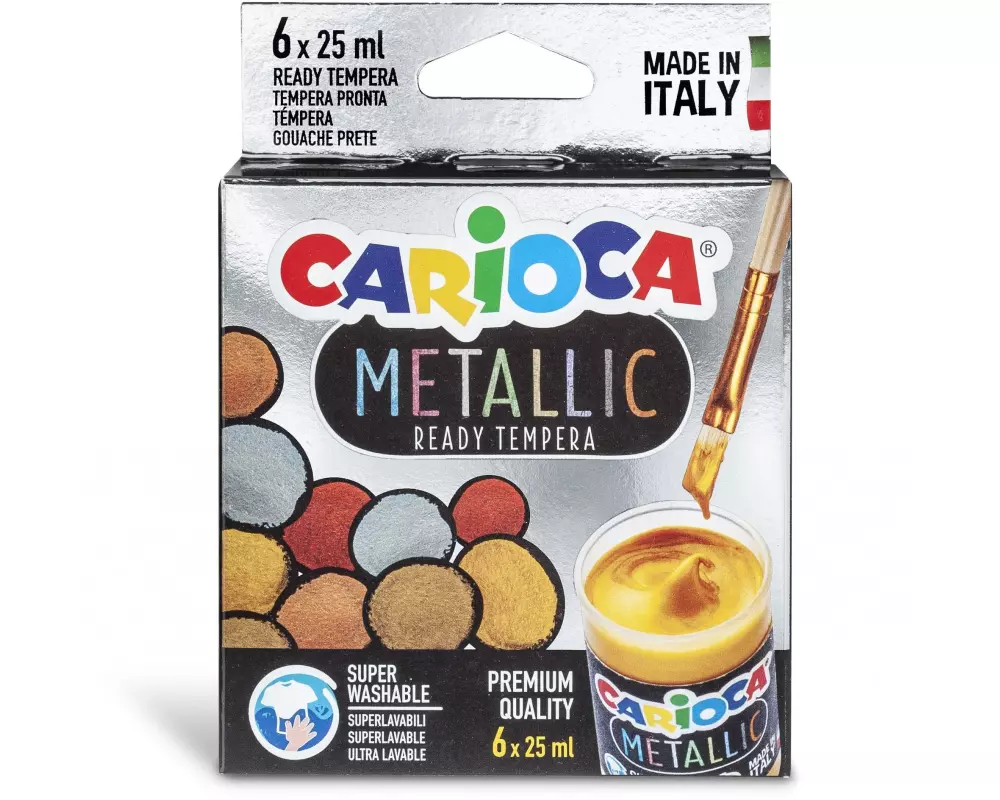 Carioca Temperafarben Metallic 6 Stück, mehrfarbig