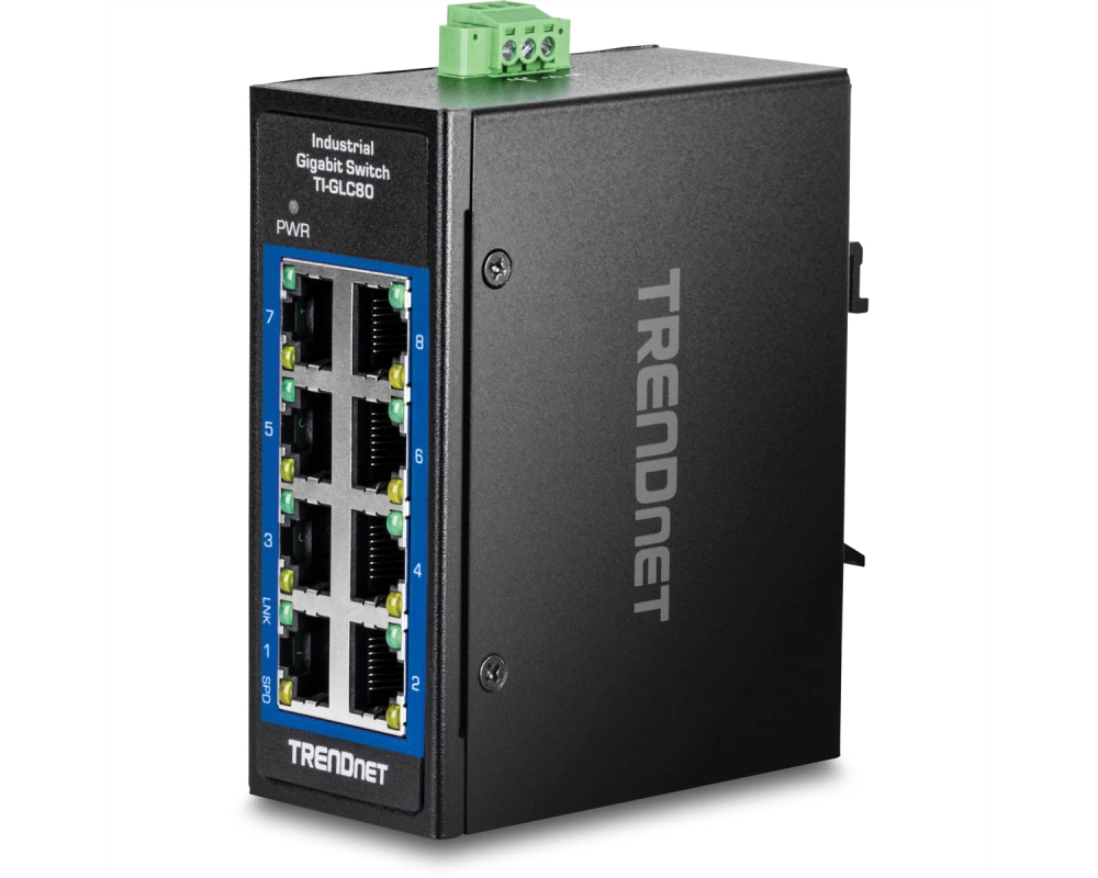 TRENDnet TI-GLC80 8-Port Gigabit Industrial DIN-Rail Mini