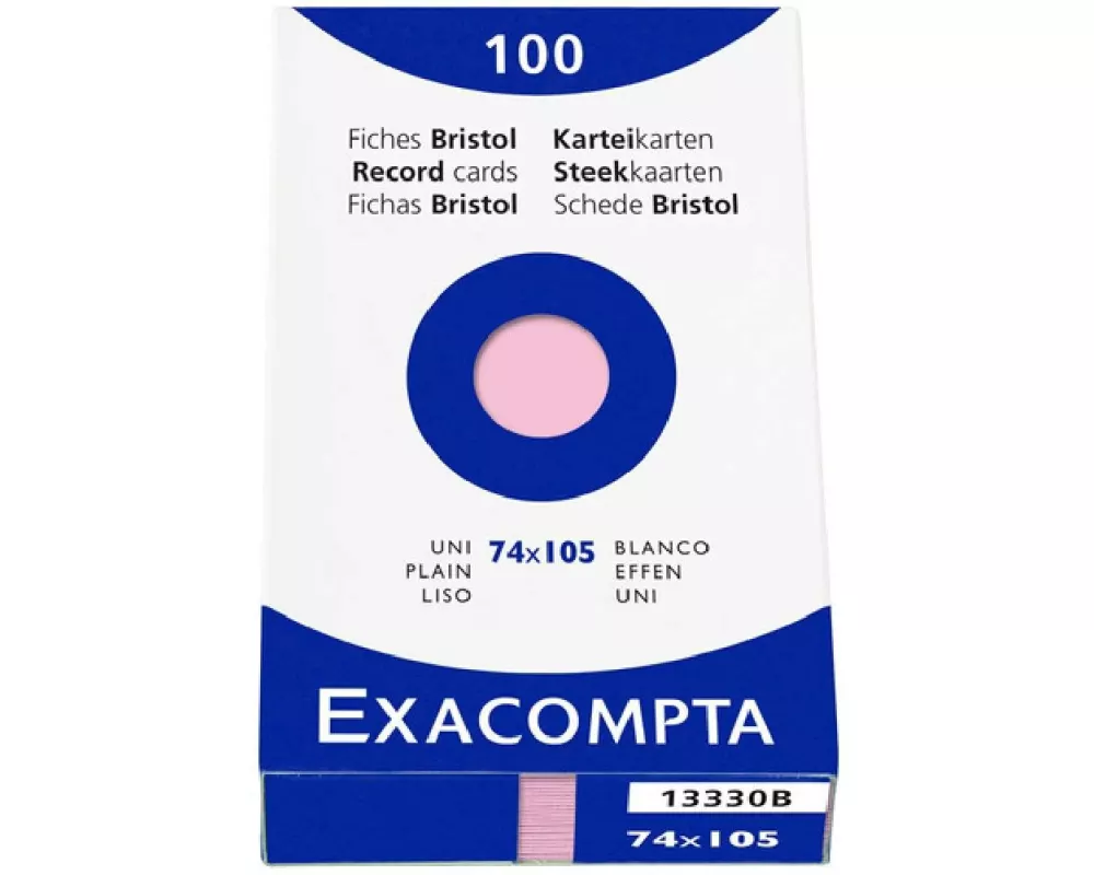 Exacompta Karteikarten A7, Rosa, blanko, 100 Stück