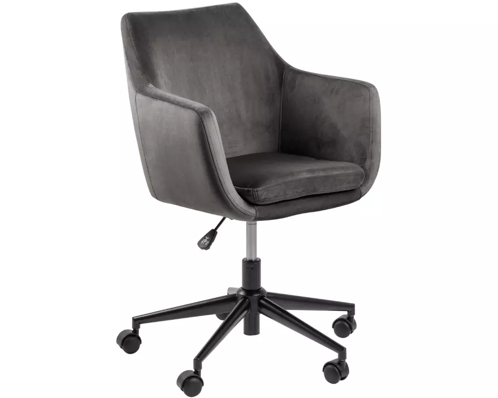 AC Design Bürostuhl Nora, mit Polsterrücken und Armlehnen, Dunkelgrau