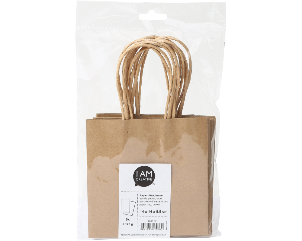 I AM CREATIVE Papiertüten 4088.02 14x14x8.9cm, 6 Stück