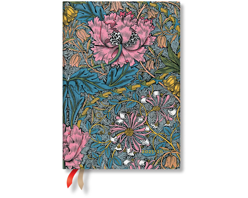 PAPERBLANKS Agenda Morris Hecke Midi 25/26 FD0665-8 1W/2S 18M DE HOR SC 13x18cm