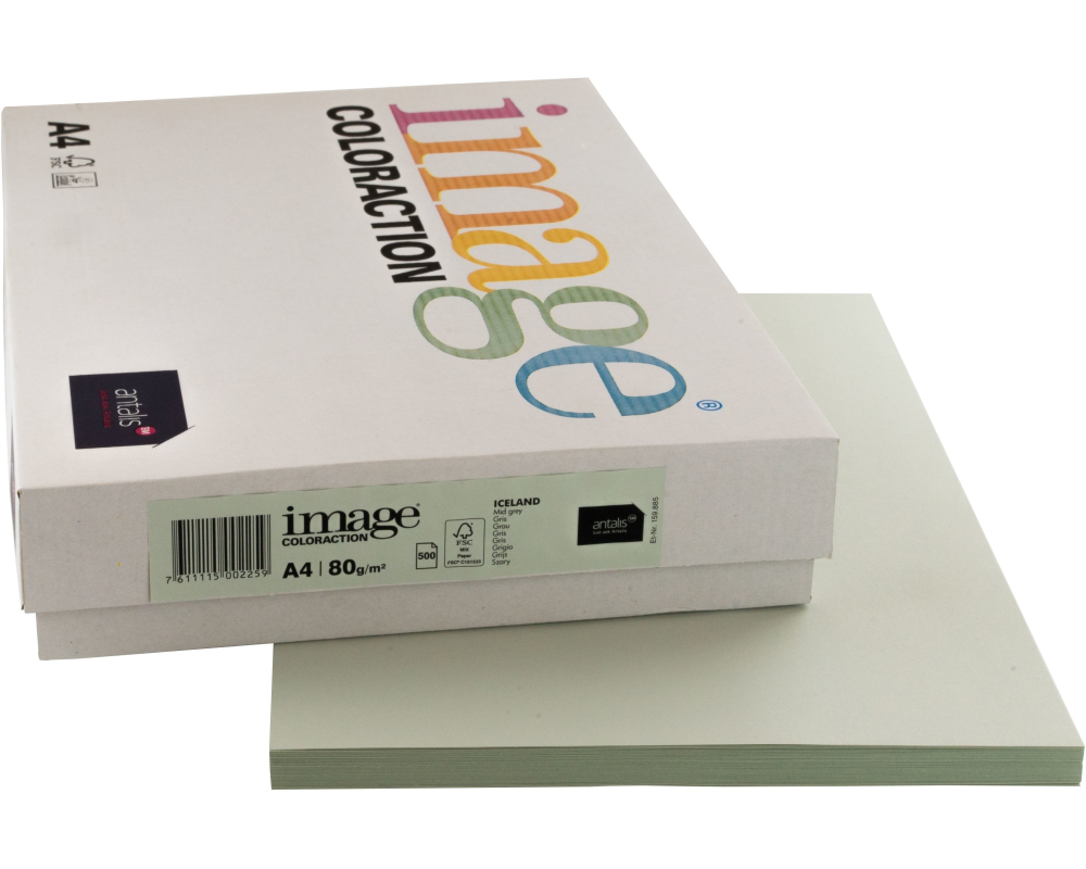 IMAGE COLORACTION Kopierpapier Iceland A4 291271 80g, grau 500 Blatt