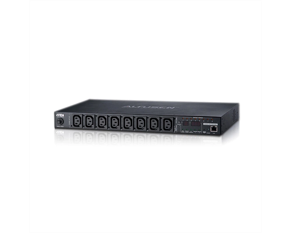 ATEN PE8108G IP-Fernschaltsteckdose, 8 Port, 1HE, 8xC13, 10A, Einzel-P.-Messung