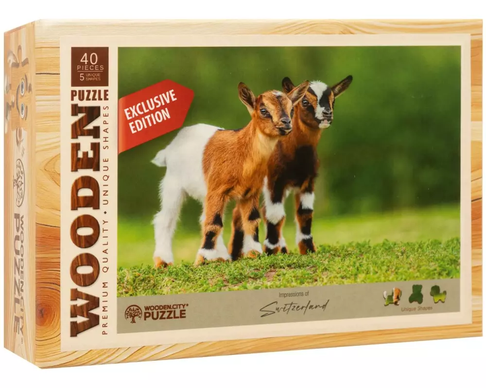 Wooden City Holz-Puzzle Zicklein 40 Teile