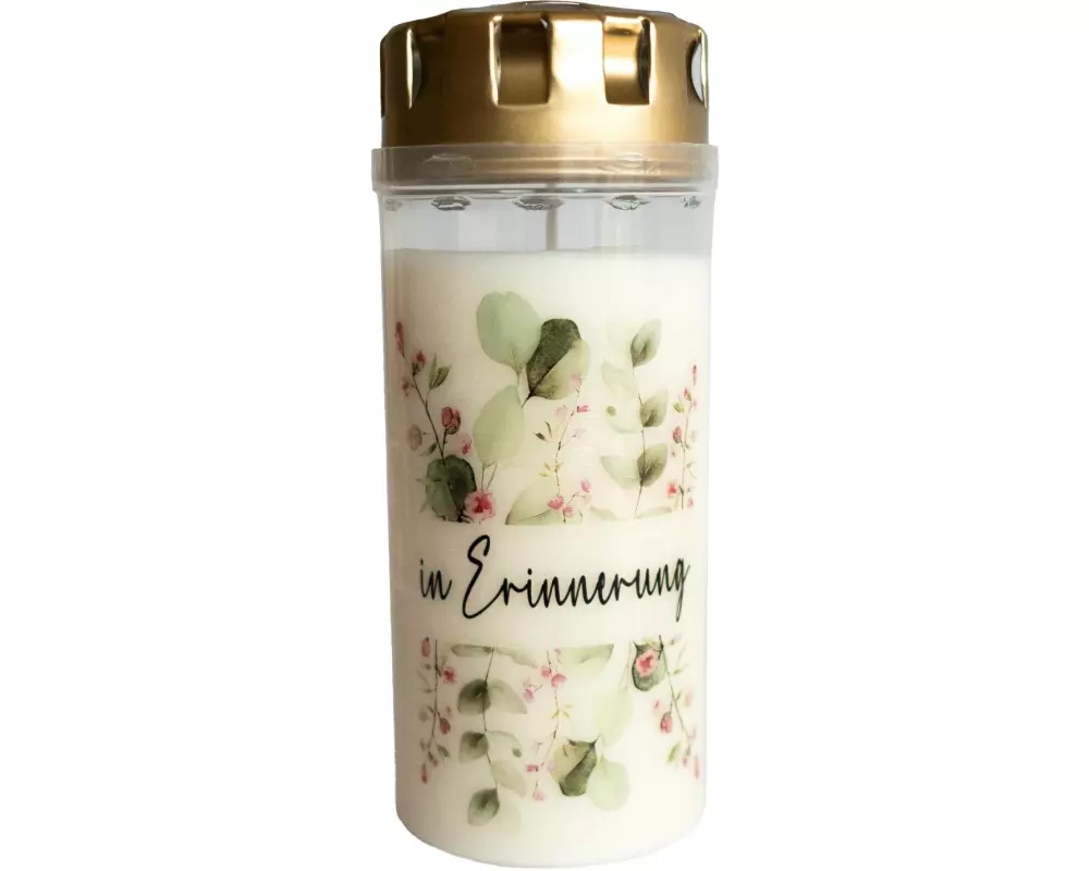 Herzog Kerzen AG Grabkerze In Erinnerung 6 x 15 cm, Weiss