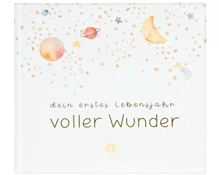 Goldbuch Babytagebuch voller Wunder Weltraum 24.5 x 22.5 cm Weiss