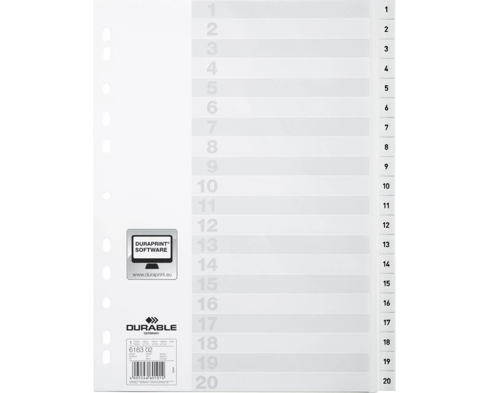 DURABLE Register A4 1-20, mit Indexblatt