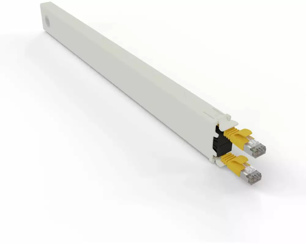 Patchbox patchbox.one / Cassette / 8RU / Cat 6A, STP, 0.8 m, Gelb