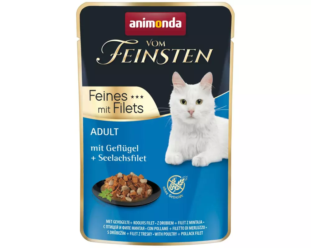 animonda Nassfutter Vom Feinsten mit Filet Geflügel & Seelachs, 85 g