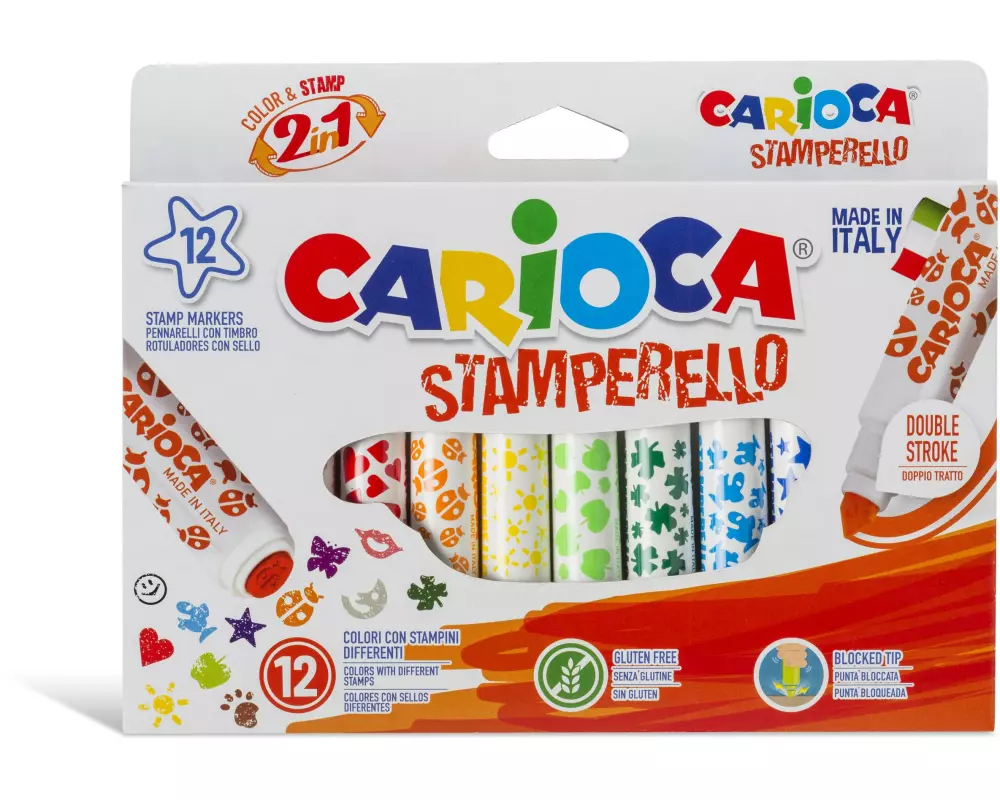 Carioca Fasermaler Stamperello 12 Stück, Mehrfarbig