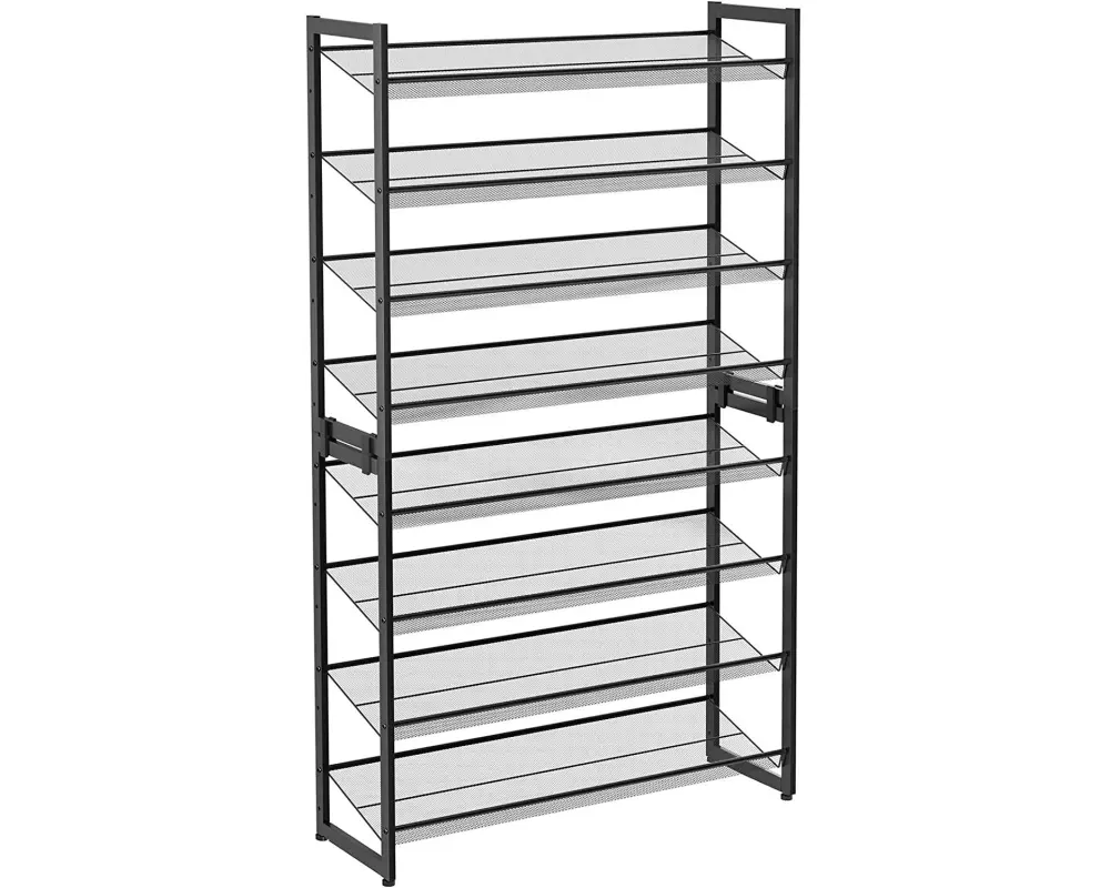 Songmics Schuhregal 92.2 x 163.5 cm, Schwarz