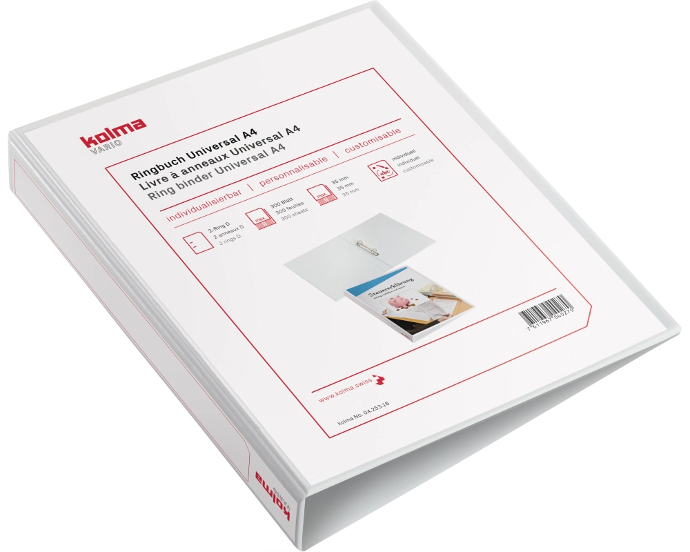 KOLMA Ringbuch Vario Universal A4 04.253.16 weiss, 2-Ring 35mm