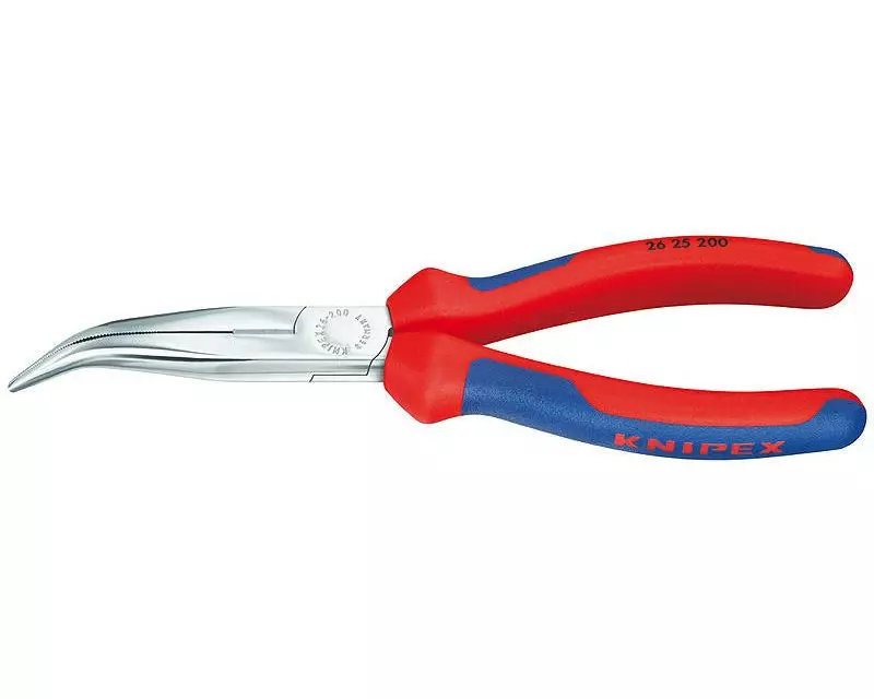 Knipex Flachrundzange mit Schneide verchromt 40°