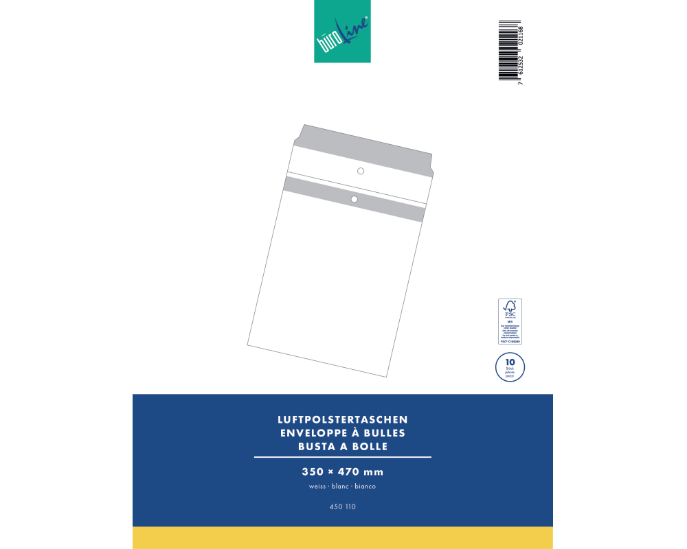 BÜROLINE Luftpolstertasche Gr.10 450110 weiss, 10 Stück 370x480mm