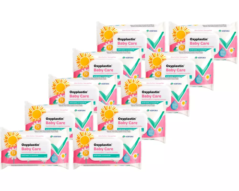 OXYPLASTIN Feuchttücher BabyCare Monatsbox 10x 72 Stk.