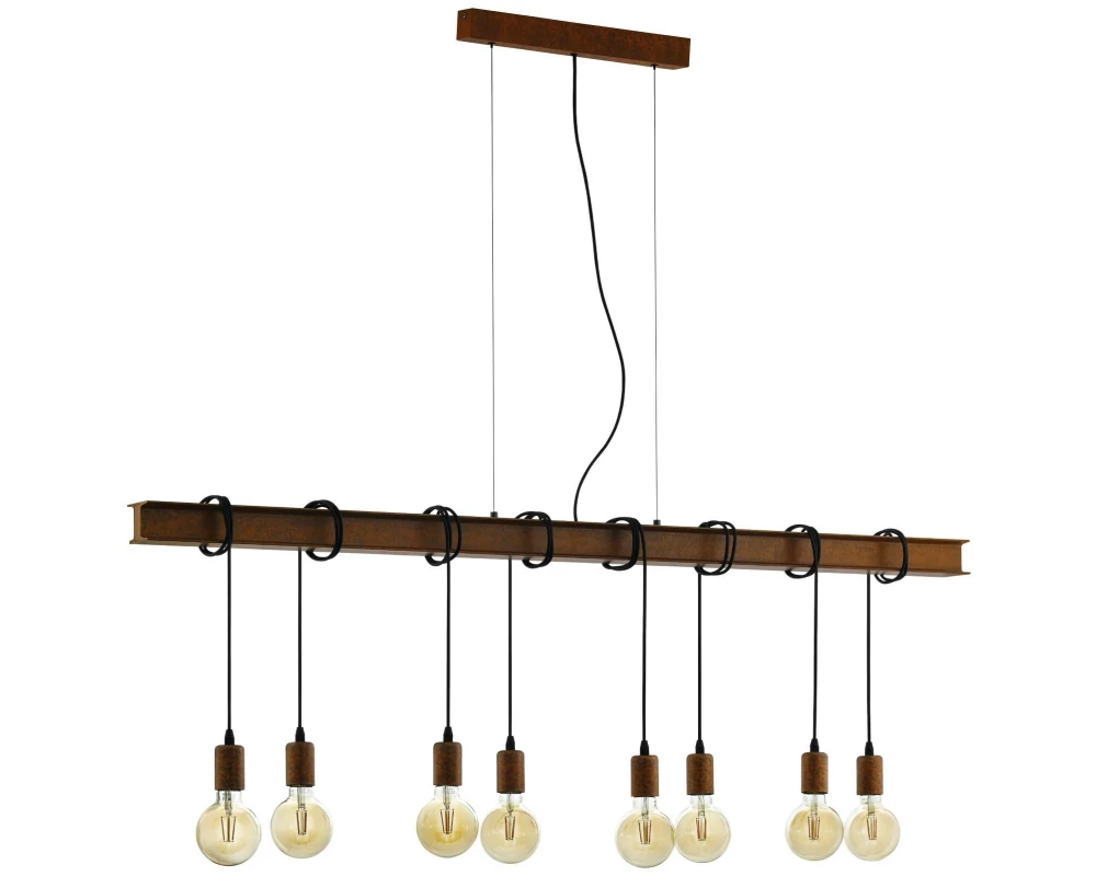 EGLO Leuchten Pendelleuchte TOWNSHEND 4 8x E27 Antik-Braun