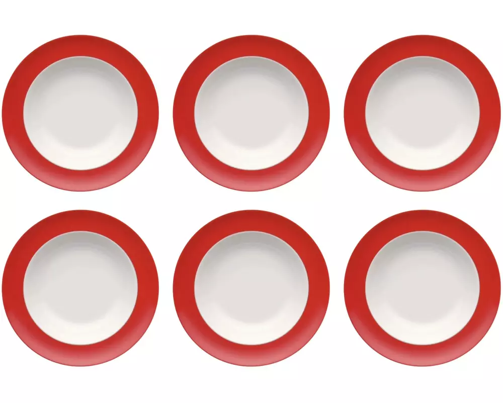 THOMAS Suppen- & Pastateller Sunny Day 6 Stück,Rot, 23 cm