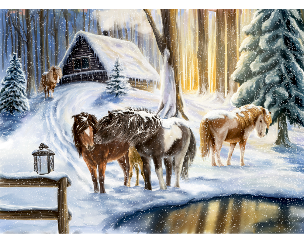 COPPENRATH Wandkalender 72644 Winterpferde