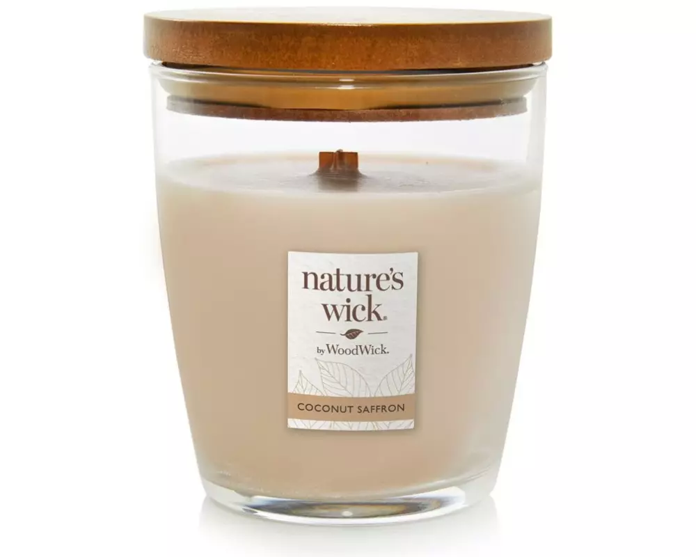Woodwick Duftkerze Natures Wick Coconut Saffron Medium Tumbler