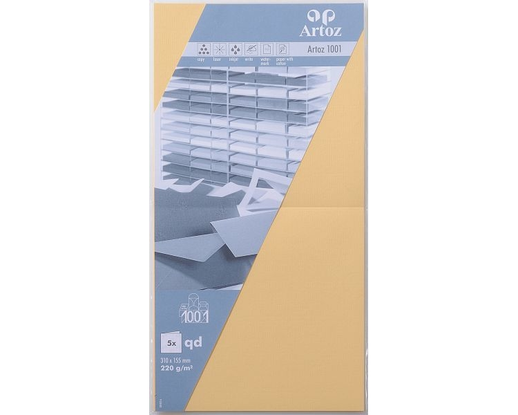 ARTOZ Karten 1001 310x155mm 107452262 220g, honiggelb 5 Blatt