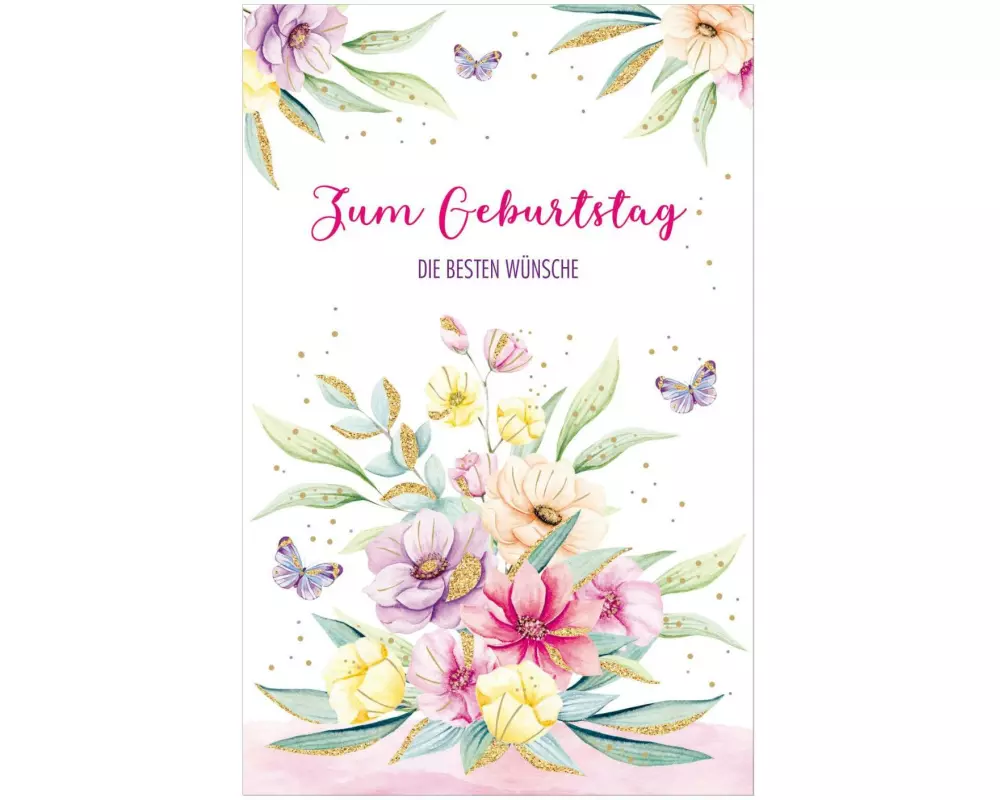 Susy Card Geburtstagskarte Blumengesteck 11 x 17 cm