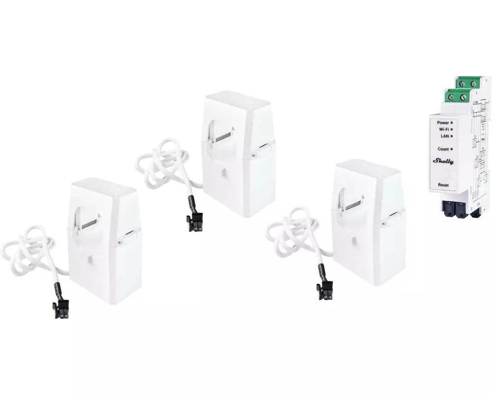 Shelly Dreiphasen-Energiezähler Pro 3EM WiFi-Energy Meter 400 A