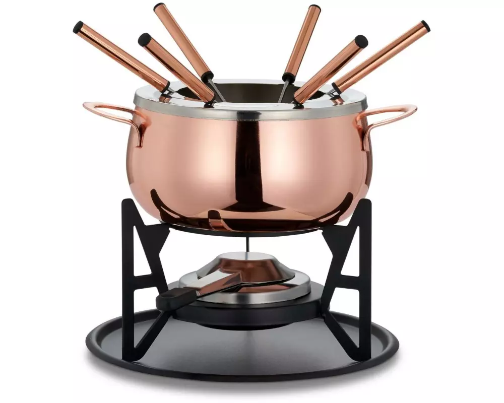 Oak & Steel Schokoladenfondue-Set 11 Teile, Rosegold