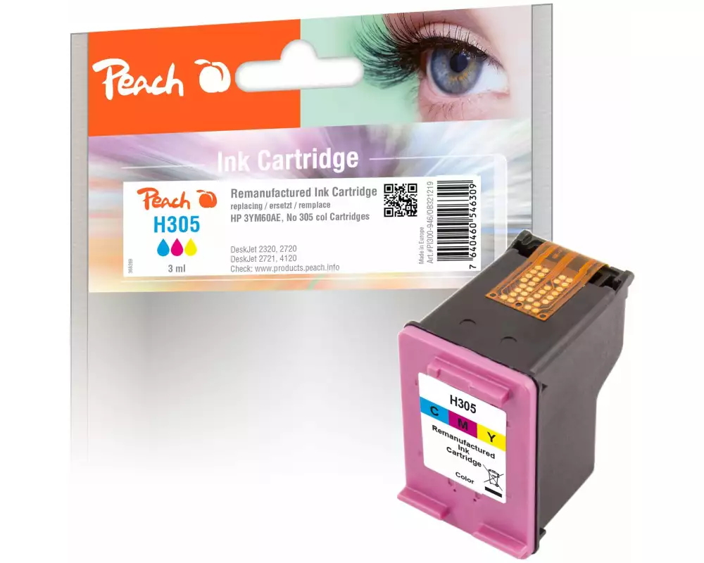 Peach Tinte HP Nr. 305 / 3YM60AE Magenta/Yellow/Cyan