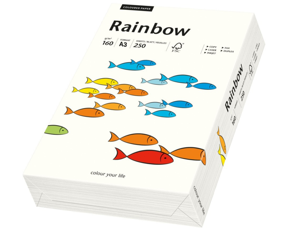 RAINBOW Papier naturweiss/01 A3 88042235 FSC, 160g 250 Blatt