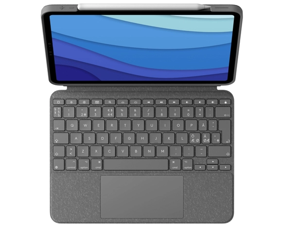 Logitech Combo Touch Keyboard/Cover Case for 27.9 cm (11") Apple iPad Pro Tablet