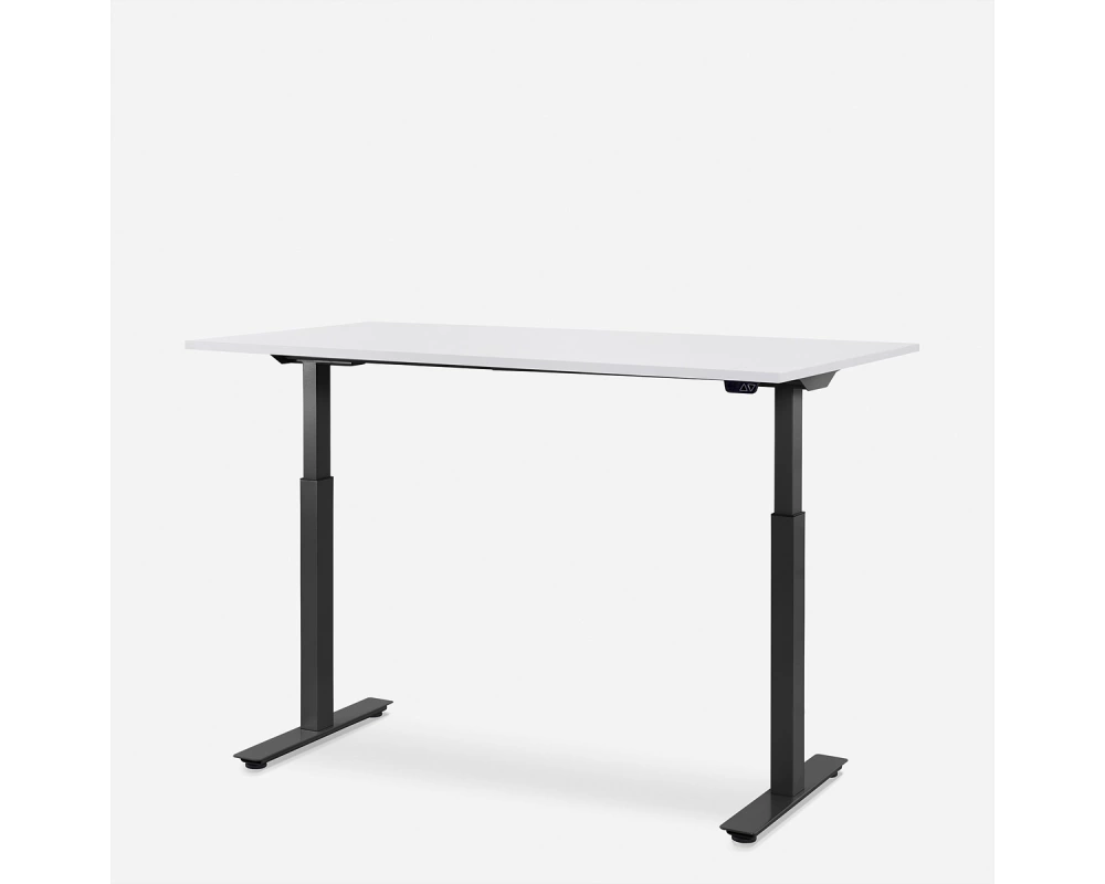 WRK21 Schreibtisch Smart 100 x 60 cm, Höhenverstellbar, Weiss Uni / Schwarz