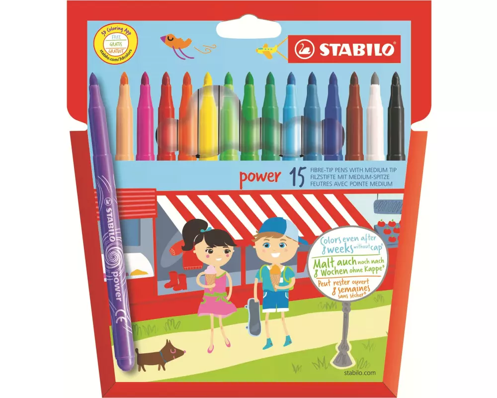 STABILO Fasermaler Power, 15 Stück