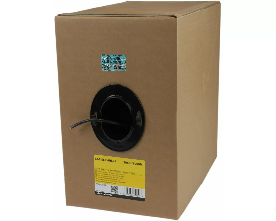 StarTech.com WIR5ECMRBK Netzwerkkabel Schwarz 304,9 m Cat5e U/UTP (UTP)