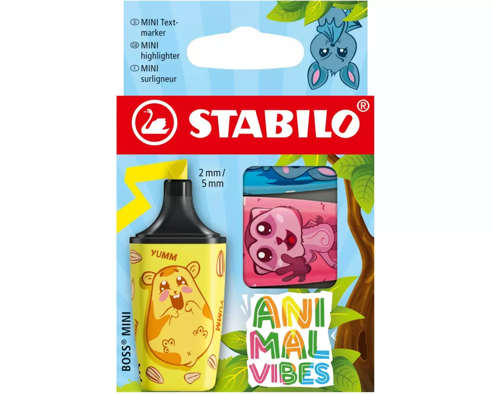 STABILO Textmarker MINI Animal Vibes 3 Stück