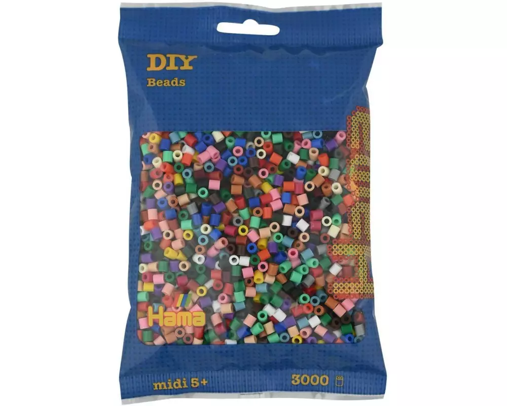 Hama Bügelperlen Midi Mehrfarbig, 3000 Stück