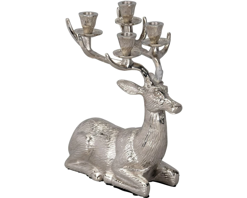 COCON Kerzenhalter Hirsch, Silber