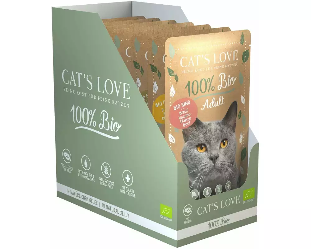 Cat's Love Nassfutter BIO Adult Multipack, 6 x 100 g