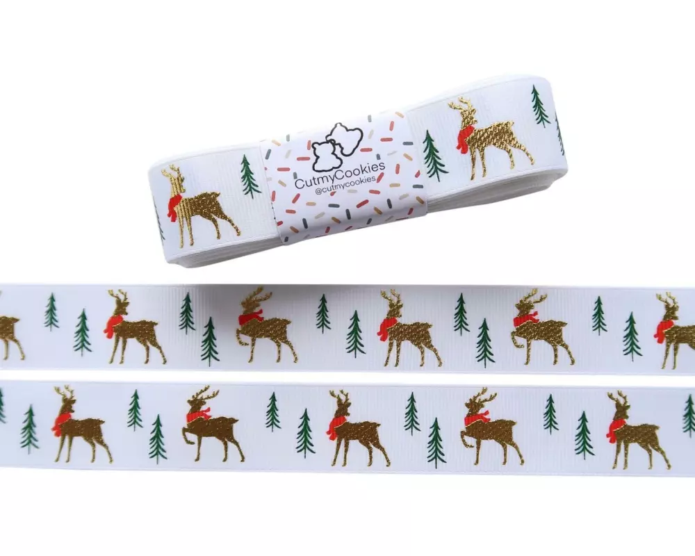 BackshopSchweiz Geschenkband Rentier 5 m, 1 Stück