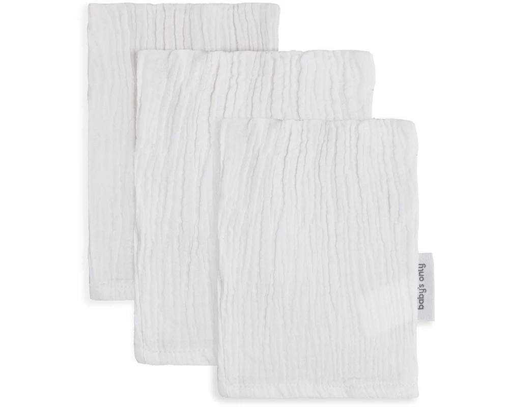 baby's only Baby-Waschlappen Tender Weiss, 3-Pack