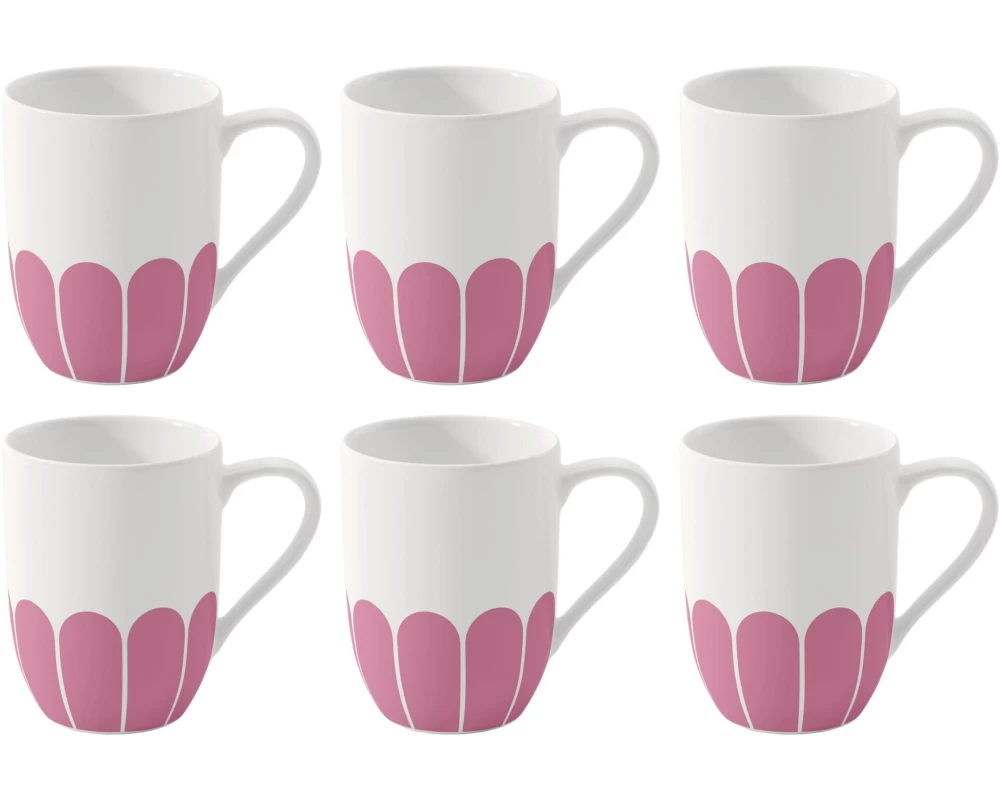Villeroy & Boch Henkelbecher Fleur 290 ml, 6 Stück, Rosa
