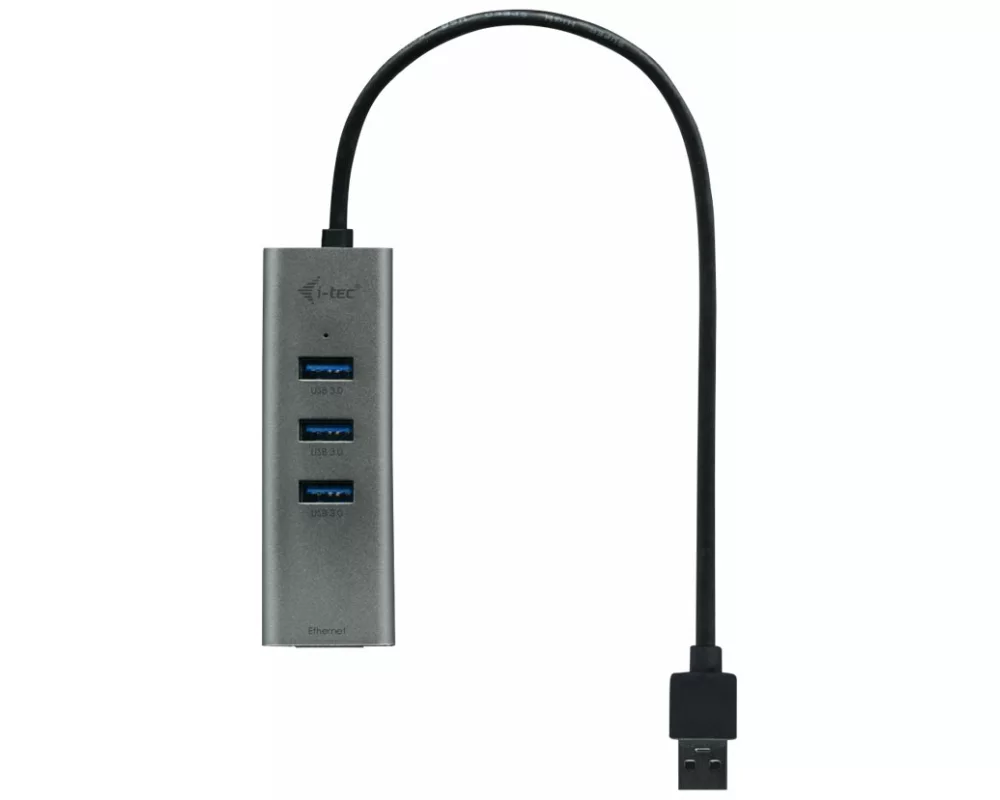i-tec USB 3.0 Metal 3-Port HUB with Gigabit Ethernet Adapter 1x USB 3.0 to RJ-45 3x USB 3.0 Port LED