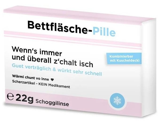 Trend Import Scherztabletten Bettfläsche-Pille 22g, aus Schokolade