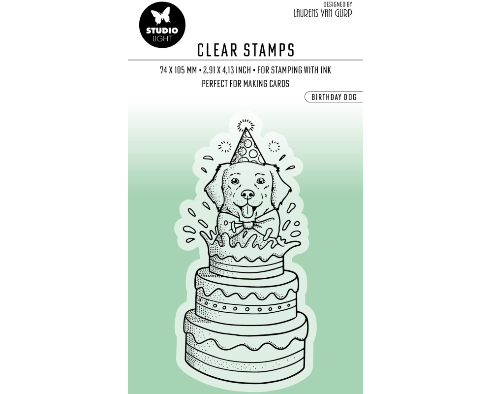 SIZZIX Klarischtstempel Birthday Dog STAMP410 9.6x4.5x0.3cm