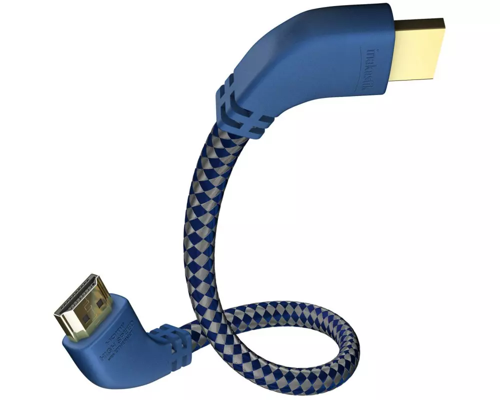IN-AKUSTIK Premium HDMI 90° mit Ethernet Kabellänge: 3 m