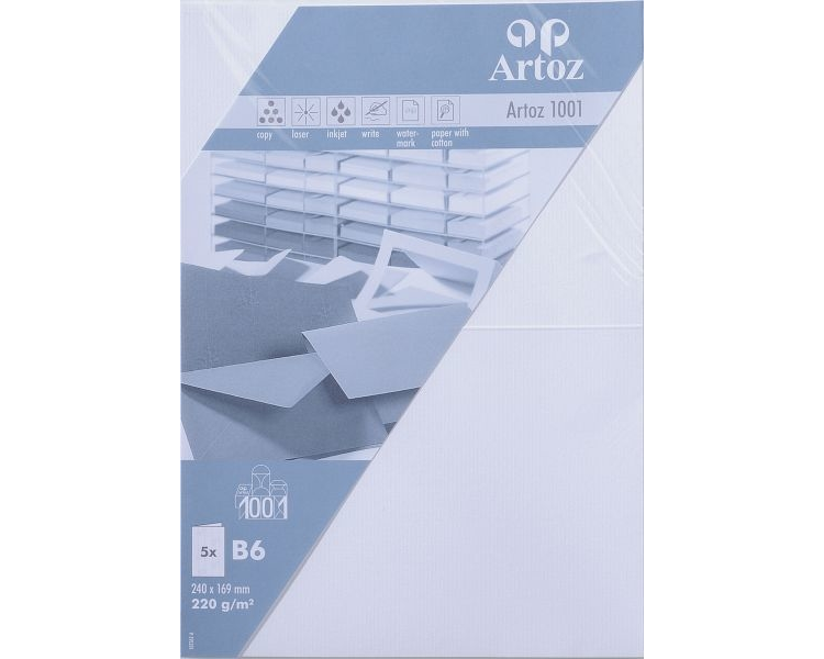 ARTOZ Karten 1001 B6 107362262 220g, blütenweiss 5 Blatt