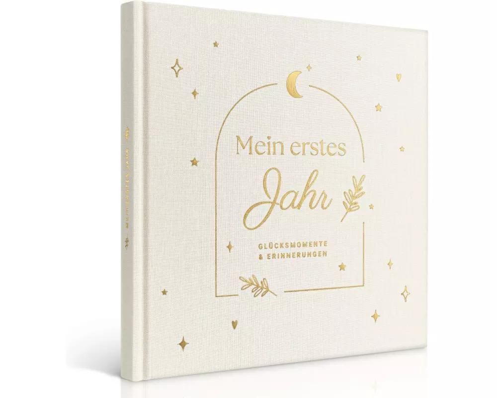 Eulentaler Babyalbum Gold Leinen, 92 Seiten