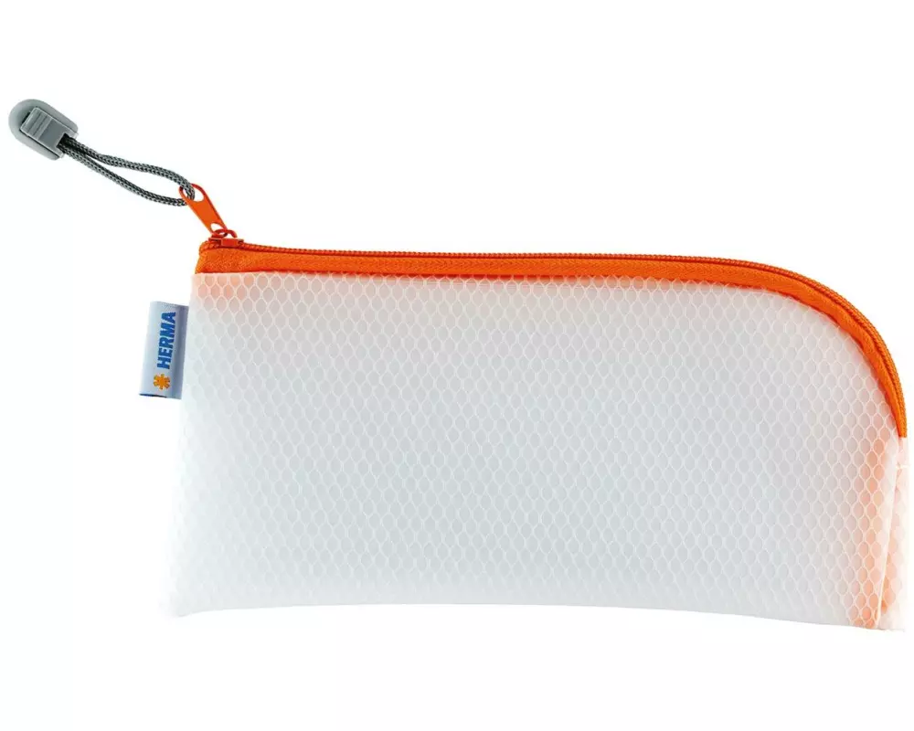 HERMA Etui Mesh Bag 23 x 11 cm, Orange/Weiss