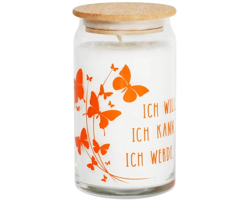 Candle Factory Kerze im Glas Ich Will kann werde 12 x 7 cm