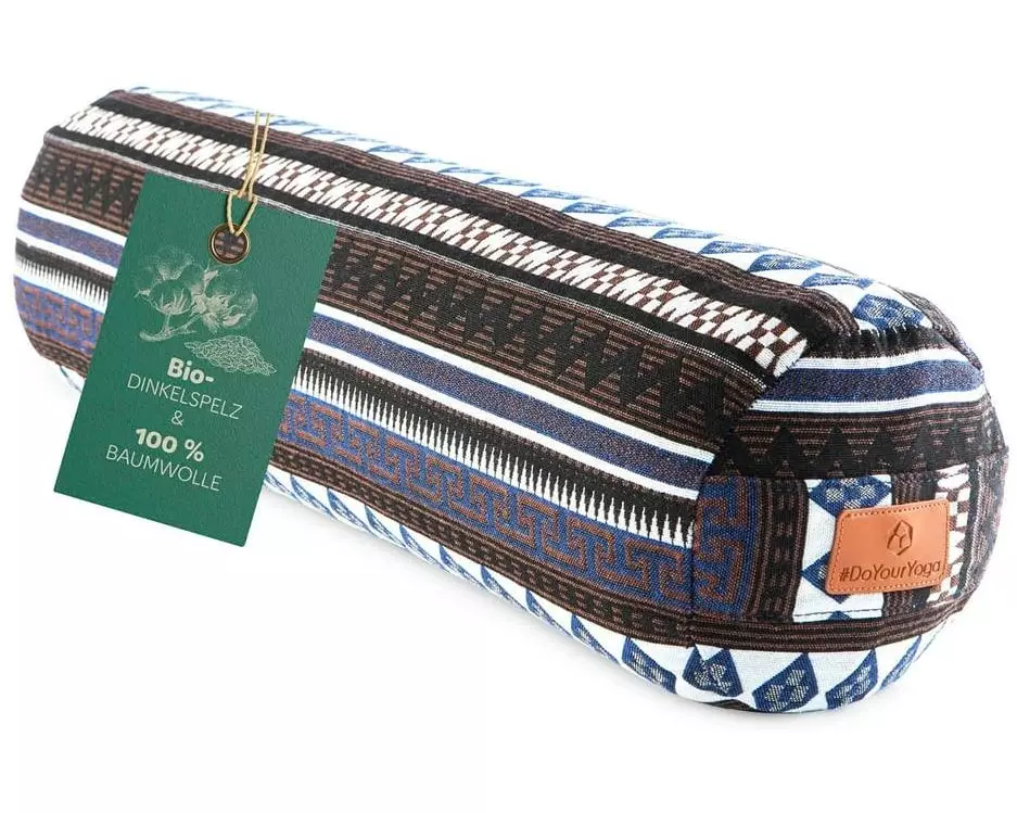 DoYourYoga Yoga-Bolster Tarik, Dinkelspelz, Mehrfarbig/Braun